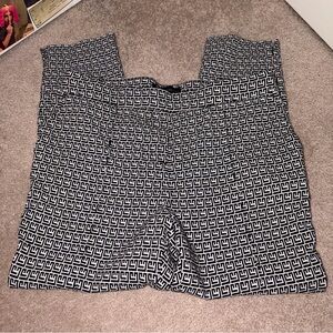 Jules & Leopold Greca Print Front Pleat Stretch Waist Pants